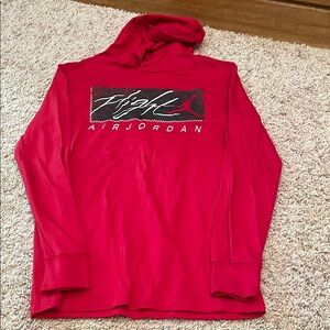 Nike Air Jordan Red Long Sleeve Hoodie